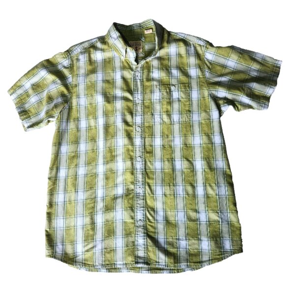 Redhead Shirt Men's Large Green Plaid Short Sleeve Button Down Cotton - Picture 9 of 10